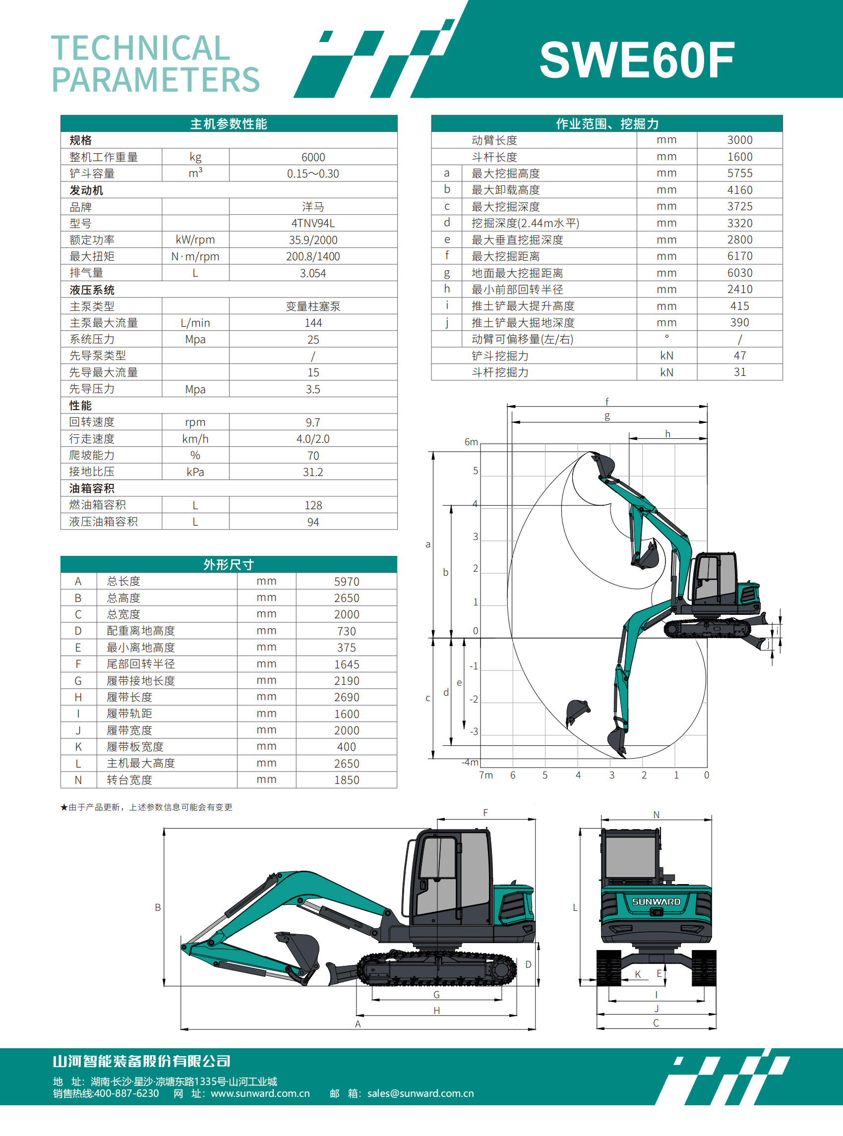 SWE60F 小型挖掘機